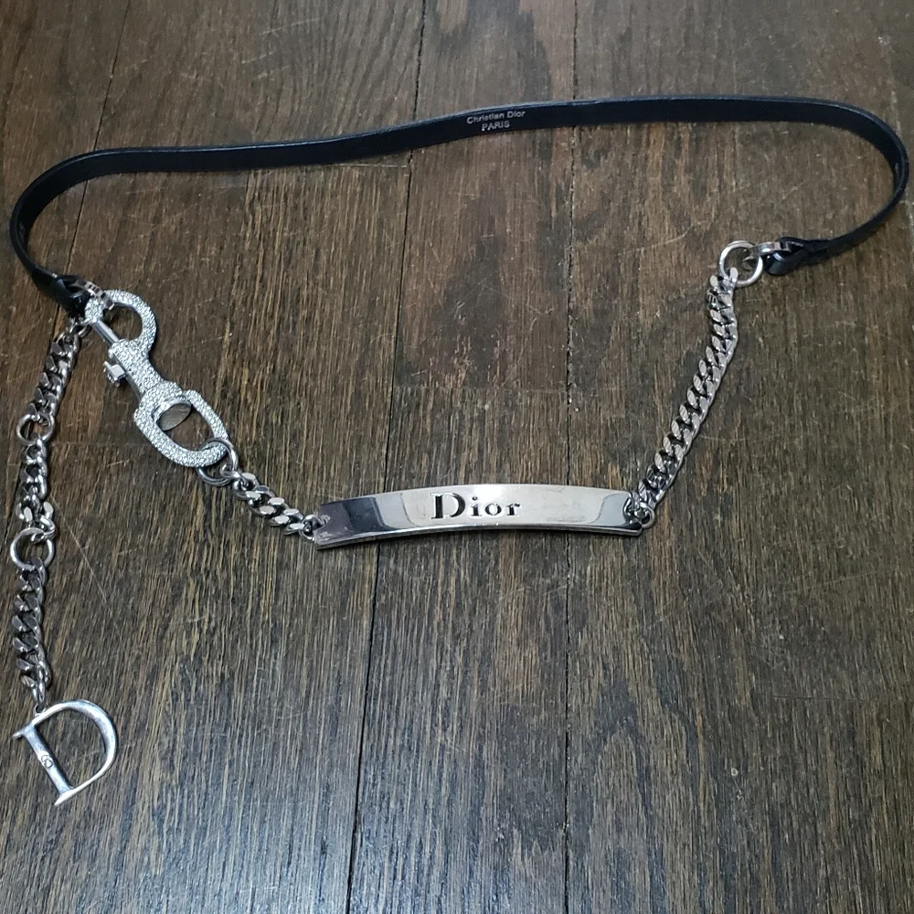Christian Dior by Galliano Hardcore Mousqueton Chain Belt Noir 85 w/ Box (2004) - Picture 3 of 17